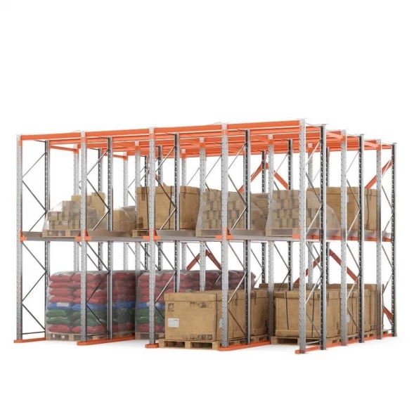 Стеллаж набивной паллетный 4000х6020х5000 мм 4 линии, 1 ярус