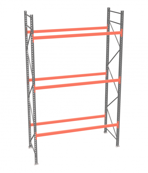 Стеллаж палетный ДиКом СП 4500х1800х1000 с 3 ярусами до 3300 кг / до 1650 кг на паллет П-70