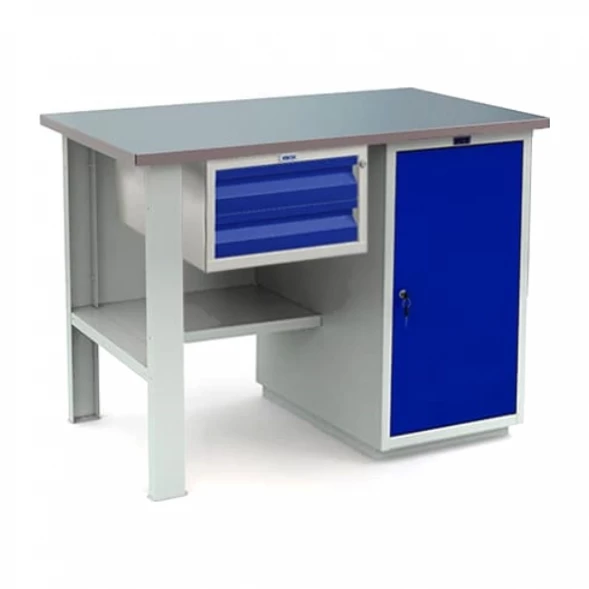 Верстак с полками и подвесным ящиком WT120.F1/WD1.100