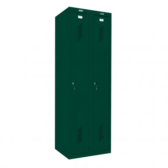 Шкаф металлический для рабочей спецодежды темно-зеленый