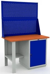 Верстак с экраном и перфопанелью усиленный W120.F2/WS1.020