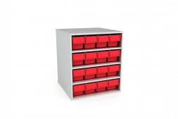 Кассета ДиКом К-01/2 16 ящиков Б 400х92х100 мм красные