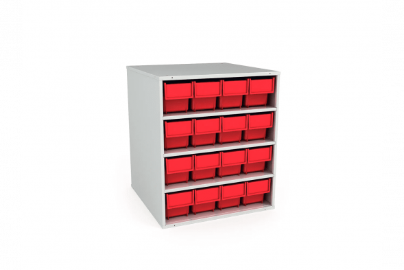 Кассета ДиКом К-01/2 (16 ящиков Б 400х92х100 мм красные)