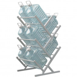 Двусторонний стеллаж для воды Стилс-10 на 10 бутылей 5/6 л, металлик