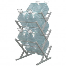 Двусторонний стеллаж для воды Стилс-10 на 10 бутылей 5/6 л, металлик