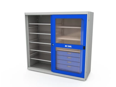 Шкаф для инструментов MODUL XXL 02 с раздвижными дверями со смотровыми окнами