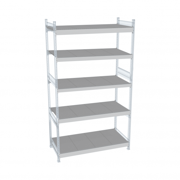 Стеллаж СТ-023 1800х2100х600 с 5 ярусами (рамы и настил - цинк)
