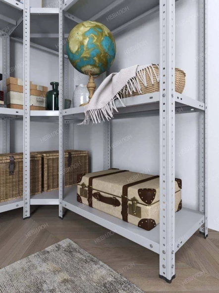 Стеллаж угловой МС 1500х1300х1300/400 мм 4 яруса