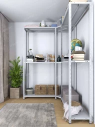 Стеллаж угловой МС 2200х1500х1500/300 мм 3 яруса