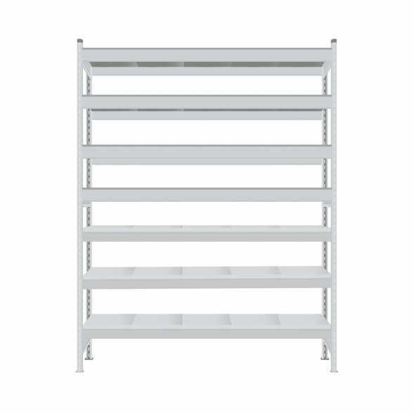 Стеллаж СТ-023 2500х1200х300 с 7 ярусами (рамы и настил - окрас)