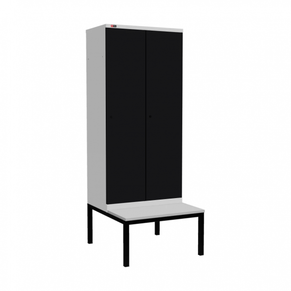 Шкаф Диком УНО-421 (RAL 7038 + RAL 9005) на подставке-скамейке