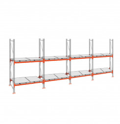 Стеллаж с выкатными платформами ДиКом 2500х7200х1000 на 2 яруса П-90