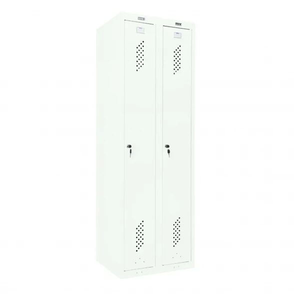 Шкаф металлический для рабочей спецодежды белый