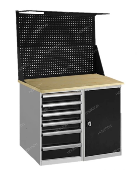 Верстак мини с перфопанелью и ящиками W 120.PТ1.Т6.021