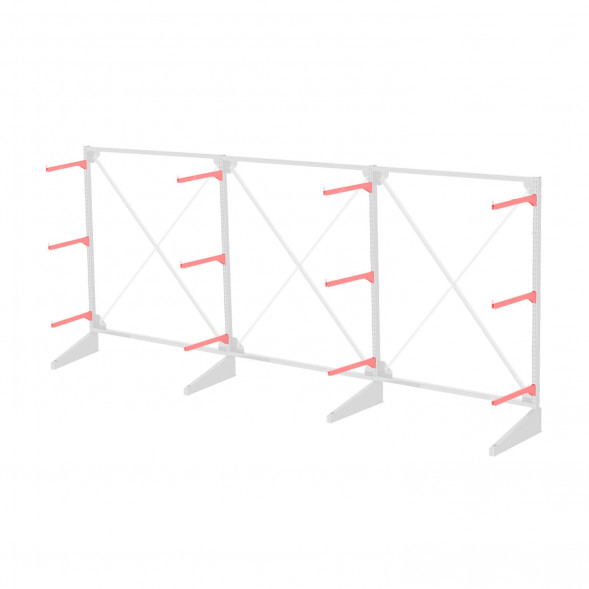 Стеллаж консольный односторонний Sortex 1920х4808х720 3 яруса