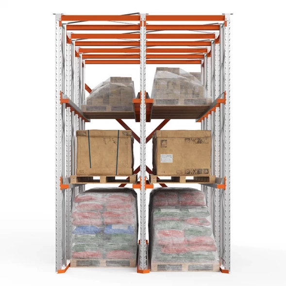 Стеллаж набивной паллетный 4500х3060х6000 мм 2 линии, 2 яруса