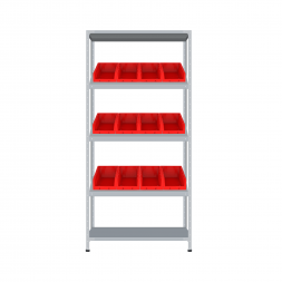 Стеллаж СТ-012 2500х1000х600 с 3 наклонными цинк полками