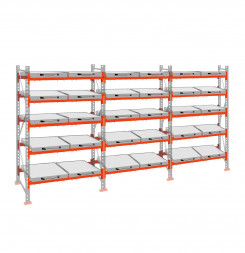 Стеллаж с выкатными платформами ДиКом 3000х5400х1000 на 5 ярусов П-90