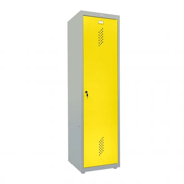 Шкаф металлический для инвентаря серый с желтым