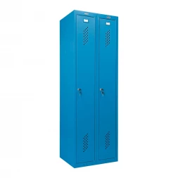 Шкаф металлический для одежды голубой