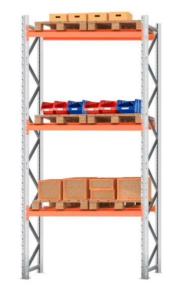 Стеллаж паллетный 4500х2200х1100 3 яруса (Р100.1.5Б120.1.5)