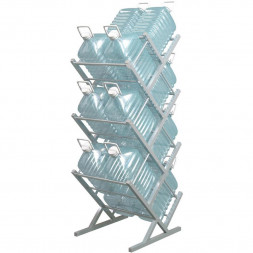 Двусторонний стеллаж для воды Стилс-14 на 14 бутылей 5/6 л, металлик