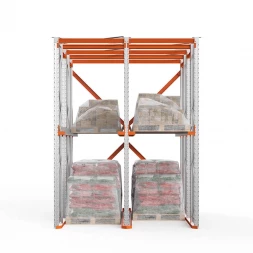 Стеллаж набивной паллетный 4000х3060х4000 мм 2 линии, 1 ярус