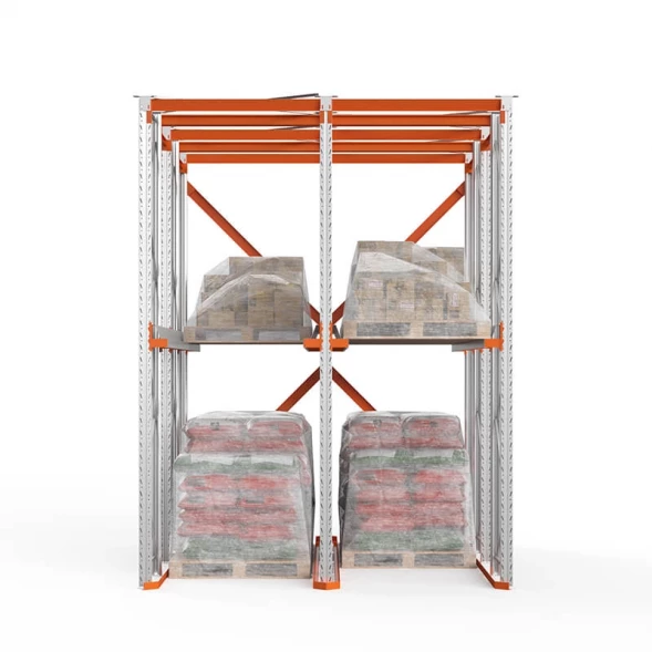 Стеллаж набивной паллетный 4000х3060х4000 мм 2 линии, 1 ярус