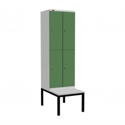 Шкаф Диком УНО-322 (RAL 7038 + RAL 6011) на подставке-скамейке