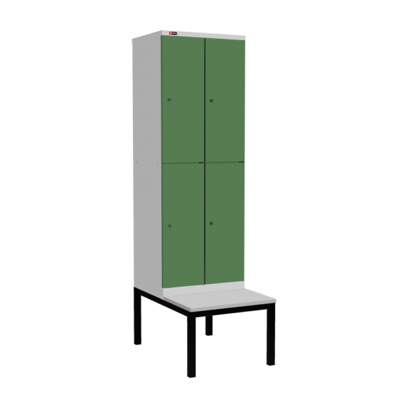 Шкаф Диком УНО-322 (RAL 7038 + RAL 6011) на подставке-скамейке