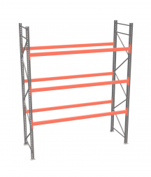 Стеллаж палетный ДиКом СП 3500х3300х1000 с 3 ярусами до 1700 кг / до 550 кг на паллет П-90