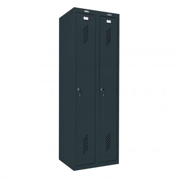 Шкаф металлический для рабочей спецодежды графит