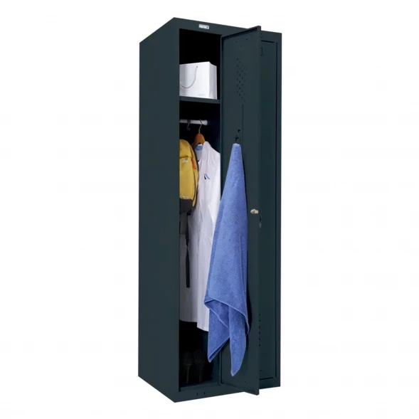 Шкаф металлический для рабочей спецодежды графит