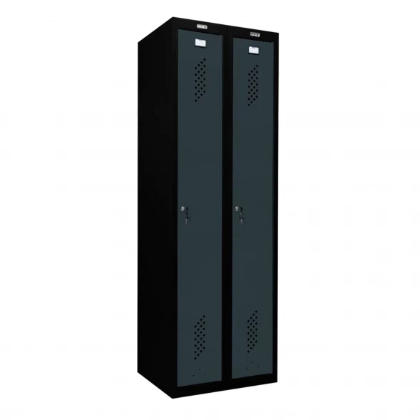 Шкаф металлический для рабочей спецодежды графит
