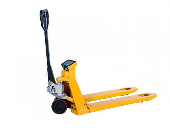 Тележка гидравлическая 2500 кг 1150 мм TOR WH-25ES с весами (полиуретановые колеса), шт