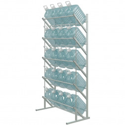 Пристенный стеллаж для воды Стилс-3 на 20 бутылей 5/6 л, металлик