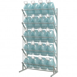 Пристенный стеллаж для воды Стилс-3 на 20 бутылей 5/6 л, металлик