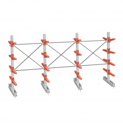 Стеллаж консольный СТ-062 2450х4660х1400 4 яруса двухсторонний