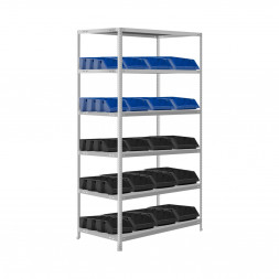 Стеллаж для лотков для метизов 1600х1000х500 20 ящиков