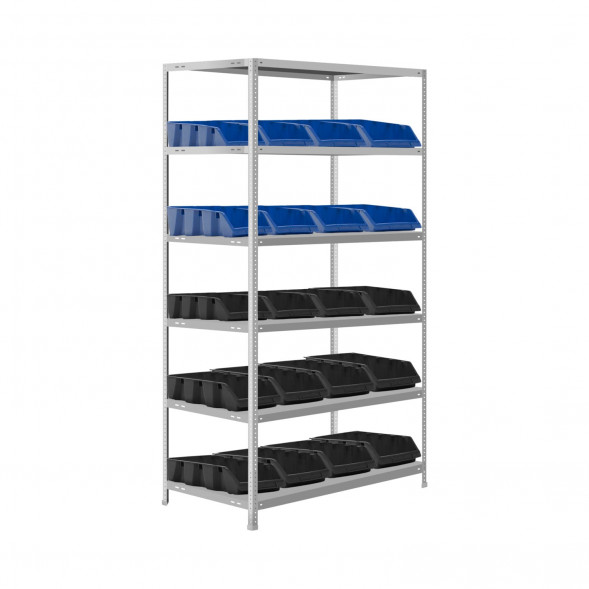 Стеллаж для лотков для метизов 1600х1000х500 20 ящиков