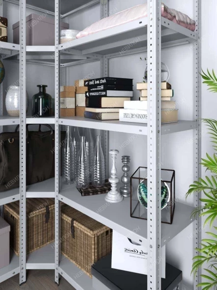 Стеллаж угловой МС 1500х1300х1300/400 мм 5 ярусов