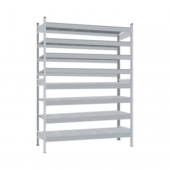 Стеллаж СТ-023 2700х1500х800 с 8 ярусами (рамы и настил - цинк)