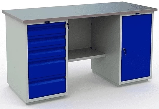 Верстак Практик с ящиками и станком WT160.WD5/WD1.000