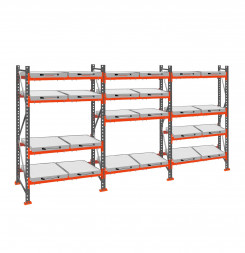 Стеллаж с выкатными платформами ДиКом 2000х5400х1000 на 4 яруса