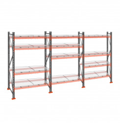 Стеллаж с выкатными платформами ДиКом 2000х5400х1000 на 4 яруса