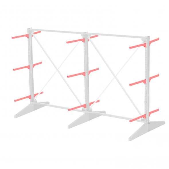 Стеллаж консольный двухсторонний Sortex 1920х3221х1280 3 яруса