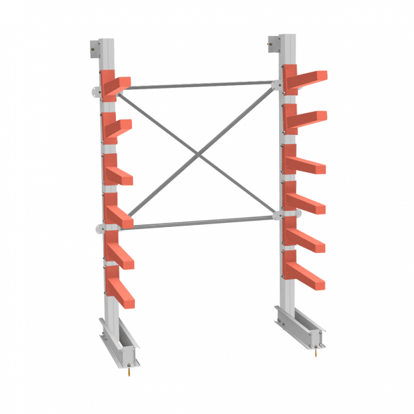 Стеллаж консольный СТ-062 2450х1660х830 6 ярусов односторонний 