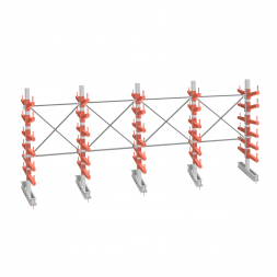 Стеллаж консольный СТ-062 2450х6160х1400 6 ярусов +О двухсторонний