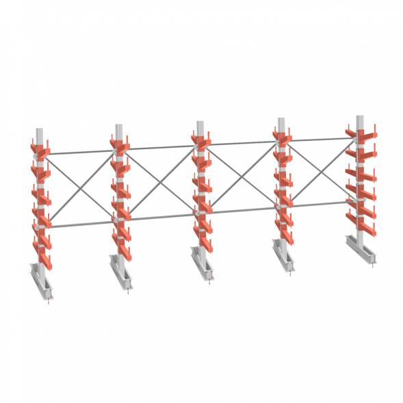 Стеллаж консольный СТ-062 2450х6160х1400 6 ярусов +О двухсторонний