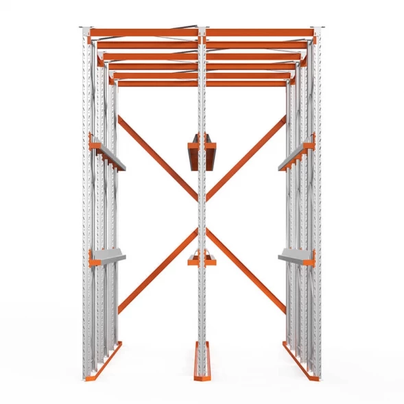 Стеллаж набивной паллетный 4500х3060х5000 мм 2 линии, 2 яруса